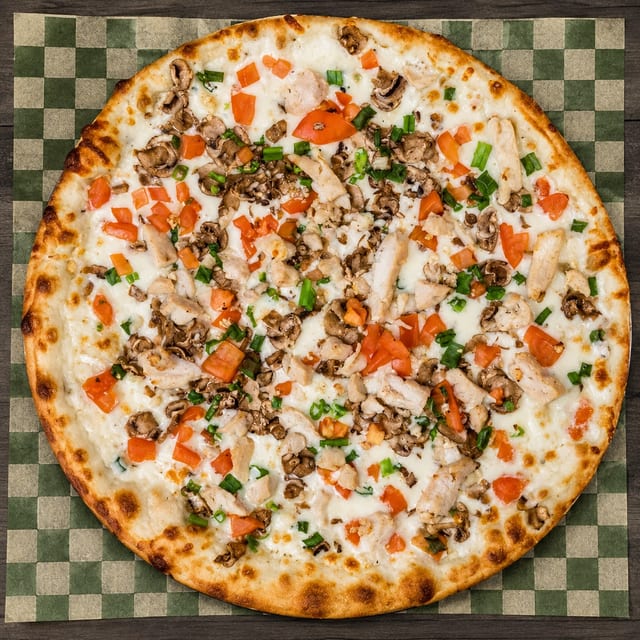 Garlic Chicken Pizza.